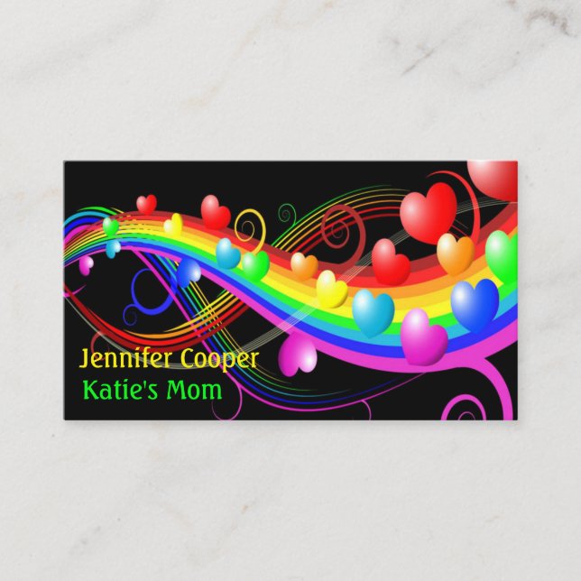 D'appel Carte Maman Jouer Date Oeil attraper Coeur Rainbow (Devant)