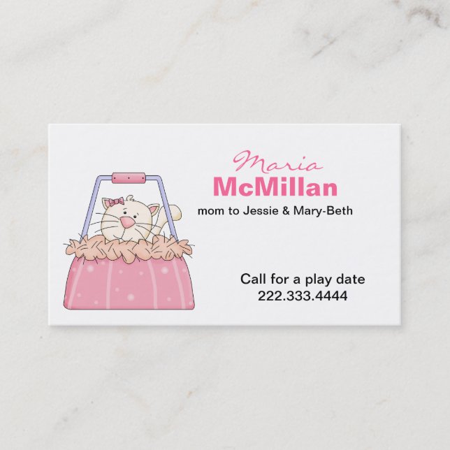 D'appel Cute Kitty dans un sac à main carte maman (Devant)