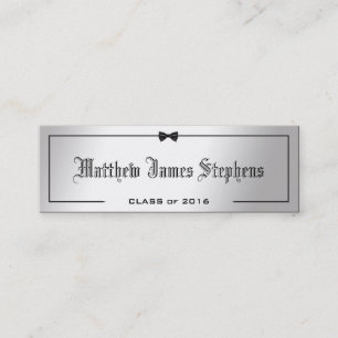 D'appel Elégant Argent Formal Graduation Nom Carte Insérer