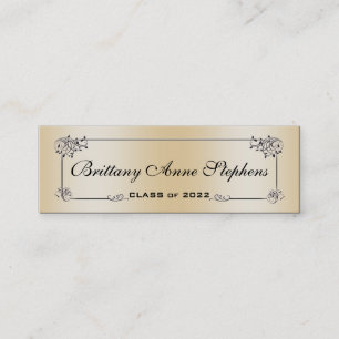 D'appel Élégant Rose Gold Graduation Nom Carte Insérer