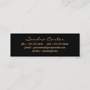D'appel Elégante carte de contact personnalisée Black & 