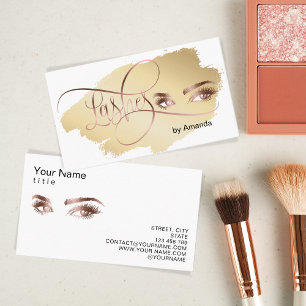 D'appel Maquillage Eyebrow Eyes Lashes Rose Carte de visit