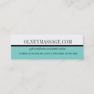 D'appel massage bleu et carte de contact spa