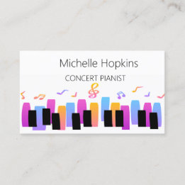 D'appel Musique Enseignant Élégante Touches Piano Carte d'