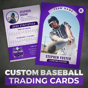 D'appel Photo de joueur de carte de baseball Pro Purple