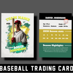 D'appel Profil de joueur de carte de baseball verte person