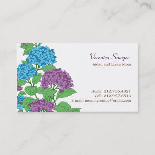 D'appel Profil Lilac & Blue Hydrangeas / Carte pour maman