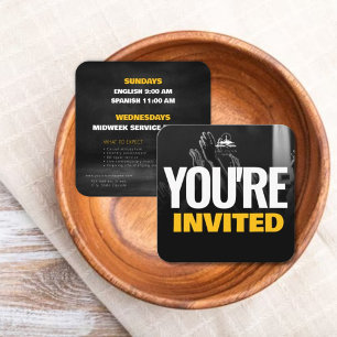 D'appel Venez à l'église avec nous Carte de visite modèle