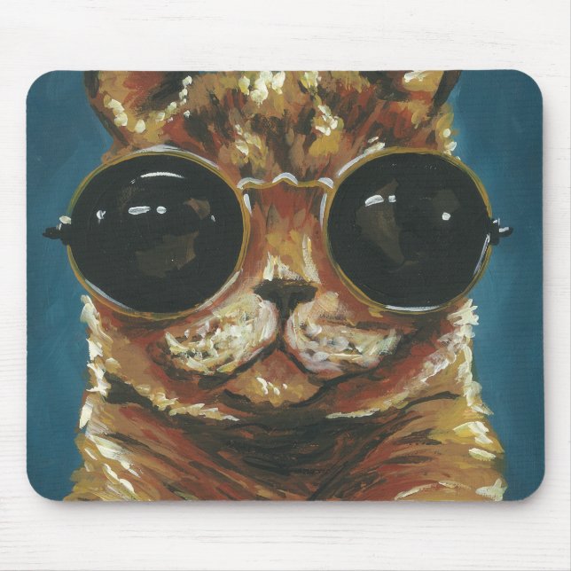 Dapper Animal | Kitty in Sonnenbrille Mousepad (Vorne)