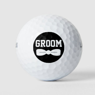 Dapper Bogen-Krawatte Bräutigam-Schwarz-Kreis Golfball