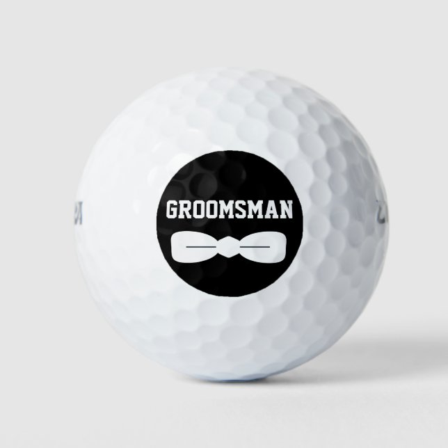 Dapper Bow Krawatte Trauzeuge Black Circle Golfball (Vorderseite)