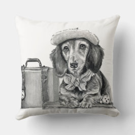 Dapper-Dackel abenteuerbereit Kissen