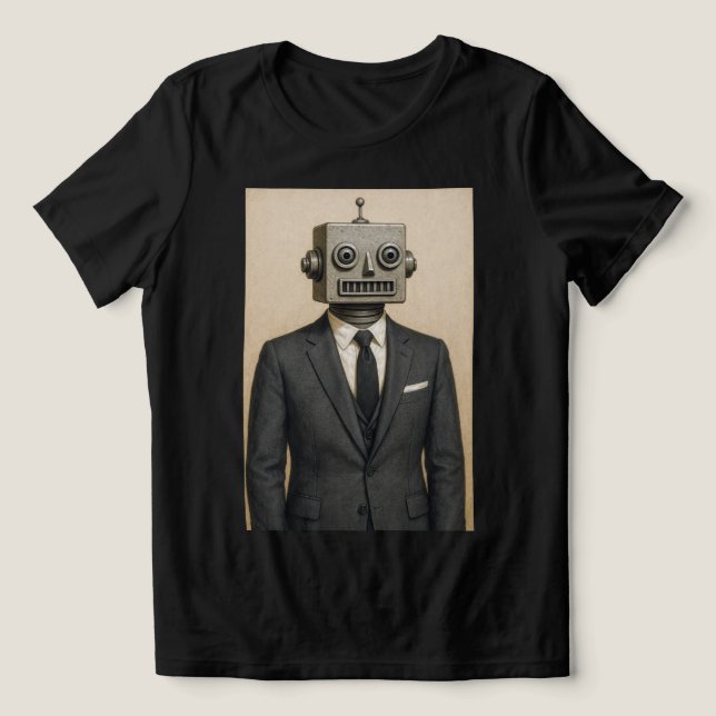Dapper Dandroid Tri-Blend Shirt (Design Vorderseite)