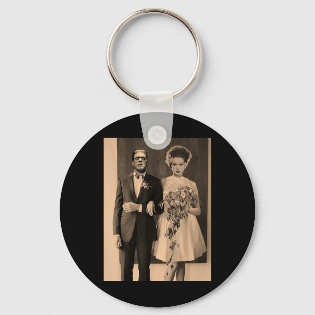 Dapper Frankenstein Wedding Day - Monster Hallowee Schlüsselanhänger (Vorderseite)