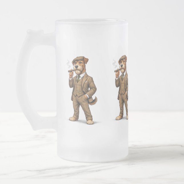 Dapper Gentleman Dog Glass Mattglas Bierglas (Links)
