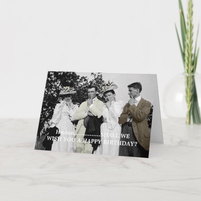 Dapper Men 1890, bien habillé, carte d'anniversair (Devant)