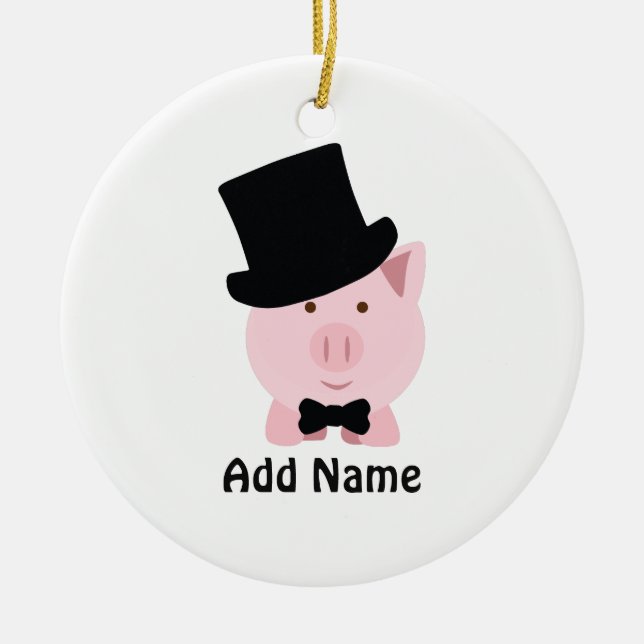 Dapper Pig Keramikornament (Vorne)