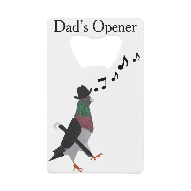 Dapper Pigeon Geldbeutel Flaschenöffner (Vorderseite)