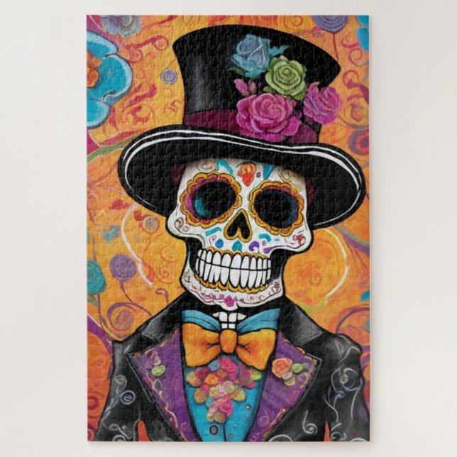 Dapper Sugar Skull Skelett: Tag der Toten (Vertikal)