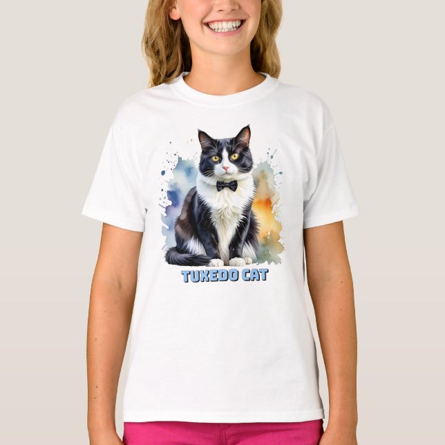 Dapper Tuxedo Cat T-Shirt (Vorderseite)