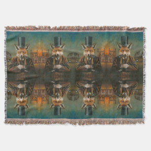 Dapper Viktorianisch Fox Throw Blanket Decke