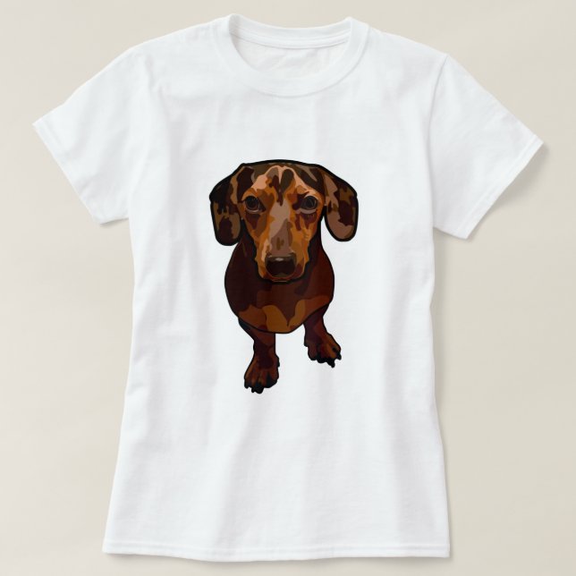 Dapple die künstlerische Dackel T-Shirt (Design vorne)