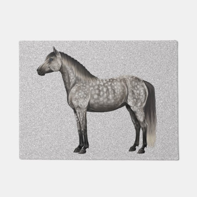 DAPPLE GRAY HORSE DOORMAT FUßMATTE (Vorderseite)
