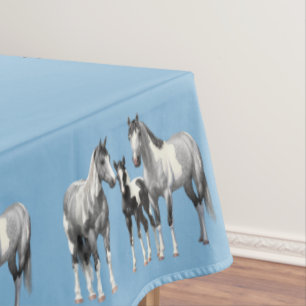 Dapple Gray Pinto Paint Quarter Pferde Tischdecke