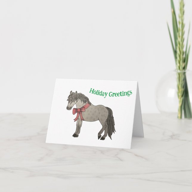 Dapple Gray Pony Holiday Grußkarte Dankeskarte (Vorderseite)