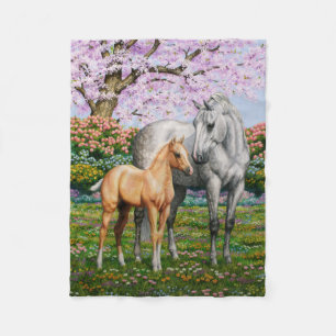 Dapple Gray Quarter Horse Mare Palomino Foal Fleecedecke