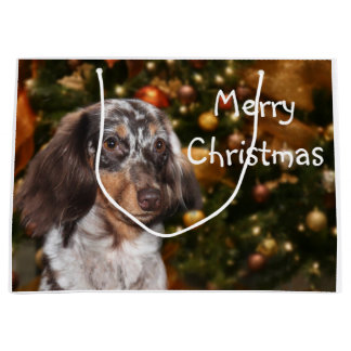 Dappled Dackel Weihnachten Große Geschenktüte