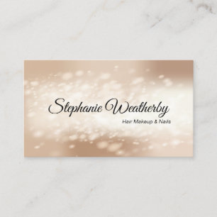 Dappled Gold White Bokeh Stylist Business Card Visitenkarte
