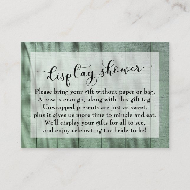 Dappled Green Wood No Wrap Brautparty Card Begleitkarte (Vorderseite)