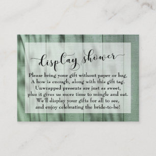 Dappled Green Wood No Wrap Brautparty Card Begleitkarte