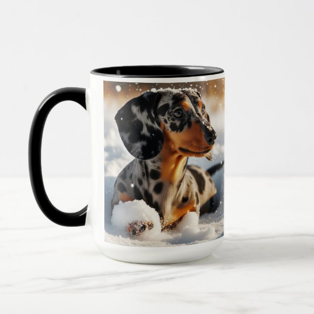 Dappshund Christmas Coffee Mug Cup (Gauche)