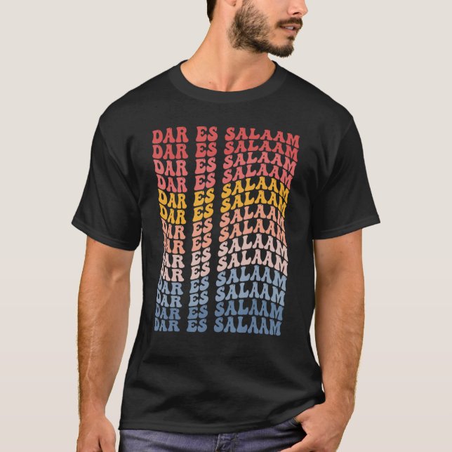 Dar es Salaam City Groovy Retro T-Shirt (Vorderseite)