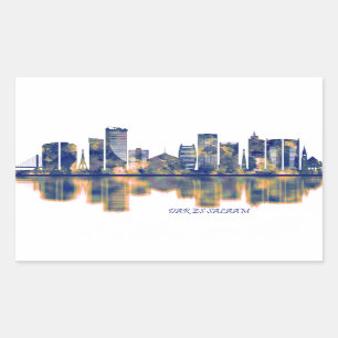 Dar es Salaam Skyline Rechteckiger Aufkleber