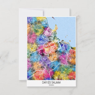 Dar es Salaam Tansania City Map Dankeskarte