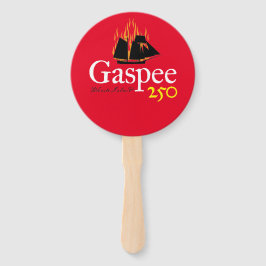 DAR Gaspee250 Handfan - Rustikales Logo auf Rot Fächer