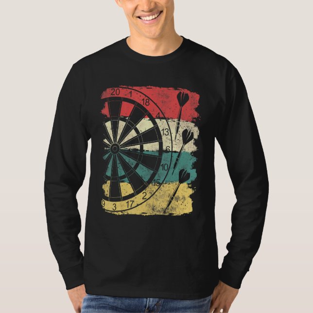 Dar Retro Mens Darts für Dart-Spieler T-Shirt (Vorderseite)