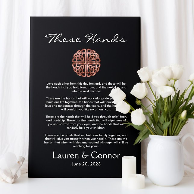 Dara Knot Irish Handfasting Wedding Vows Leinwanddruck (Dara Knot Irish Handfasting Wedding Vows Canvas)