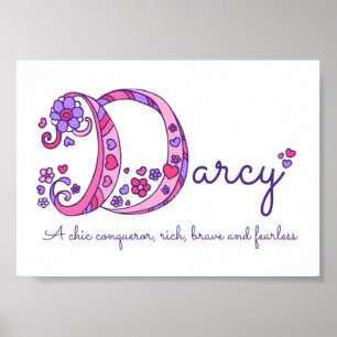 Darcy anfängliche D Kritzelkunst Name Bedeutung Poster