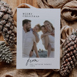 DARCY Black Unique Vintag Family Foto Weihnachten<br><div class="desc">DARCY Black Einzigartige Vintage Familie Foto Weihnachtskarte. Personalisieren Sie die Kartenvorderseite mit einem Foto,  Ihrem Familiennamen und dem Jahr. Personalisieren Sie den Rücken mit einem optionalen Urlaubsgruß oder Familiennachrichten und Ihrem Familiennamen.</div>