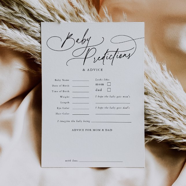 DARCY Boho Baby Predictions Baby Shower Game Card Einladung (DARCY Boho Baby Predictions Baby Shower Game Card)