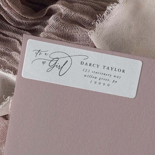 DARCY Boho Girl Baby ShowRücksendeadressen-Aufkleb (DARCY Boho Girl Baby Shower Return Address Labels)