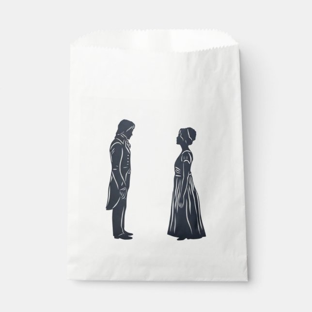 Darcy & Elizabeth Silhouetten Geschenktütchen (Vorderseite)