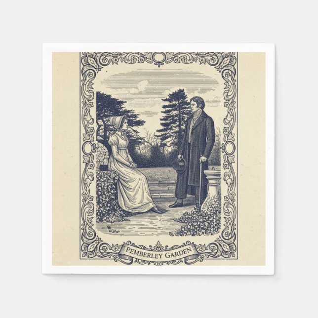 Darcy & Elizabeth Szene Serviette (Vorderseite)