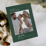 DARCY Green Einzigartiges Vintages Foto Weihnachte Feiertagskarte<br><div class="desc">DARCY Green Einzigartig Vintage Familie Foto Weihnachtskarte. Personalisieren Sie die Kartenvorderseite mit einem Foto,  Ihrem Familiennamen und dem Jahr. Personalisieren Sie den Rücken mit einem optionalen Urlaubsgruß oder Familiennachrichten und Ihrem Familiennamen.</div>