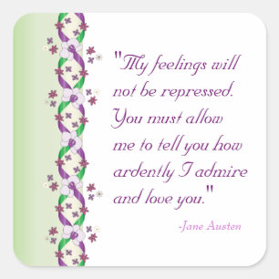 Darcy Quote Wedding Sticker