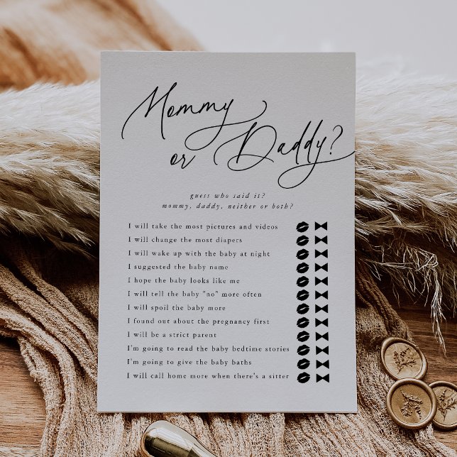 DARCY rät, wer Mommy Daddy Baby Showgame Card Einladung (DARCY Guess Who Mommy Daddy Baby Shower Game Card)
